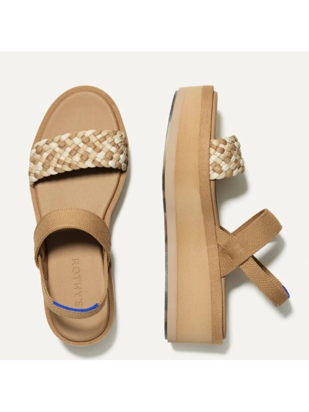 NWT Rothy's LW Wedge Braided Sandal